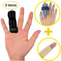 BodyMoves Finger Splint Plus Sleeve (3 pc Set, Midnight Black with Desert Sand Sleeve)