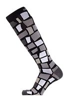 Odd Duck Compression Socks (15-20 mmHg) for Women and Men - for Everyday Flying, Running, Sitting, Standing, Jogging, Playing (Checkmate, Large)