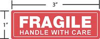 1" x 3" Fragile Stickers Handle with Care (50 Stickers (Sheet))