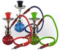 Hookah Single Hose Glass Water Pipe Vase Tobacco Nargile Bong Set Choose Color