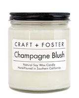 Craft + Foster - White Label Natural Soy Wax Candle in Clear Glass Jar (8 oz) Champagne Blush