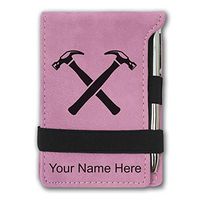 Mini Notepad, Hammers, Personalized Engraving Included (Pink)
