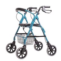 Handiy Old Man Shopping Cart, Old Man Trolley Walker Aluminum Alloy Four-Wheel Foldable with Seat -by TIANTA