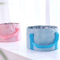 HJAZ Travel portable collapsible washbasin, bubble foot bag, laundry tub, washbasin, travel foot bucket Welcome to buy (Color : Blue)