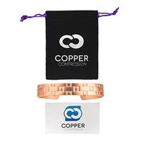 Copper Compression Heavyweight Copper Bracelet for Arthritis - 99.9% Pure Copper Magnetic Therapy 12 Magnet Bangle Bracelet for Men + Women. Therapeutic Bracelets for Carpal Tunnel, Joint Pain, Golf