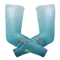 LEVEIS Pond with Goldfish Arm Sleeves UV Protection for Men Women Sunblock Protective Gloves Running Golf Cycling Driving Long Arm Cover 1 Pair