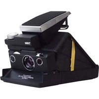 Mint SLR670-S Noir Instant Film Camera, Uses Impossible Film, Noir Edition with Black Body & Gold Stem, Black Genuine Leather