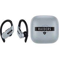 Skinit Decal Audio Skin for PowerBeats Pro - Officially Licensed NFL Oakland Raiders Silver Performance Series Design