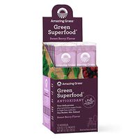 Amazing Grass Green Superfood Antioxidant: Super Greens Powder with Spirulina, Elderberry & Probiotics, Sweet Berry, 15 Servings