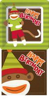 Sock Monkey Business Happy Birthday Salad-dessert Plates & Lunch Napkins