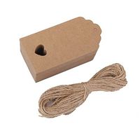 ROSENICE Kraft Paper Card Wedding Gift Tag Heart Shaped 94cm With 10M Rope 100pcs Brown