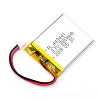 AKZYTUE 3.7V 660mAh 443441 Lipo Battery Rechargeable Lithium Polymer ion Battery Pack with JST Connector