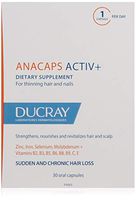 Ducray Anacaps Activ+, Dietary Supplement for Thinning Hair and Nails, 30 Capsules