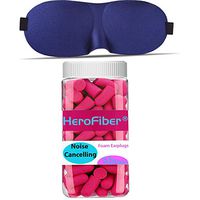 50 Pairs of Earplugs and an Eye Mask (Blue) for Sleeping. Each Pair of Earplugs are Bagged and Packed in a Neat Container. The Blindfold is Designed to Mold to Your Face, 100% Blackout Experience.