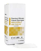Woven Gauze Sponges 4" x 4". Case of 2000 12-ply USP Type VII Cotton Gauze sponges for Wound Dressing, Cleaning, prepping, or Packing. Non-sterile, 100% Cotton, Latex-Free.