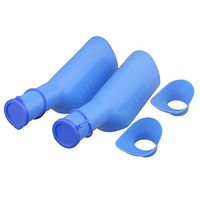 2 Pieces Unisex Urine Bottle 1000ML with Female Adapter for Camping Travel Blue