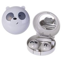 CHBC Cartoon Cute Round Milk Bear Travel Portable Contact Lenses Case Eye Care Kit (Gray)
