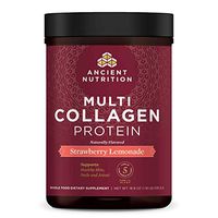 Ancient Nutrition Multi Collagen Protein Powder, Strawberry Lemonade, Formulated by Dr. Josh Axe, Hydrolyzed Collagen Supplement Supports Joints, Hair, Skin and Gut Health, 18.9oz
