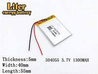 3.7V 1300mAh 504055 Lithium Polymer Ion Rechargeable Battery Lithium Polymer Li-Po Battery for MP4 GPS MP3 Bluetooth Stereo DIY Gift
