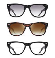 JM 3 Pack Retro Square Bifocal Reading Glasses Men Women Spring Hinge Readers +1.0 Mix Color