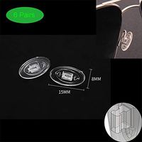 Eyeglasses Nose Pads 15mm 6 Pairs Soft Silicone Oval Shaped Push in Nose Pads Nosepads for Glasses Eyeglasses Sunglasses 15mmx8mm
