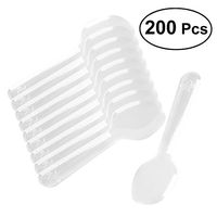 ULTNICE 200pcs Plastic Sticks for Mixing Paint Mini Spoons Disposable Flatware Spoons