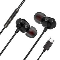 Volity Livoty Wired Earbuds, Type C USB-C in-Ear Wired Earbuds Running Headphones Stereo Earbuds Earphones with Microphone Control for Workout Sports Jogging Gym