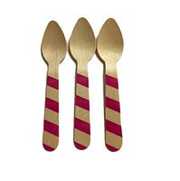 Perfect Stix Striped Spoon 110 36-Purple Printed Wooden Spoons with Purple Striped Pattern, 4.5" (Pack of 36)