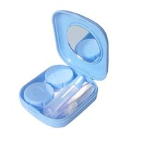 Yamalans Candy Color Mini Contact Lens Case Container with Mirror Travel Kit Container (Blue)