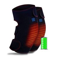 Heated Knee Massager, Heat & Vabration Knee Brace Wrap Electric Heating Pad W/Rechargable 3.7V Battery Warm Therapy for Cramps, Arthritis Meniscus Pain Relief (1 Pair)