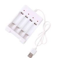 Andy coolWhite USB Aa AAA Battery Charger Intelligent 4/3 Slots Rechargeable Fast Smart Charging Base Useful and Practical