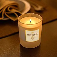 QINGKONG Scented Candles Natural Soy Wax 12 Hours Burn Fine Home Fragrance for Stress Relief and Aromatherapy Jasmine/Rose