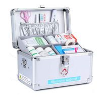 NACHEN Portable First Aid Box First Aid Kit Lockable Aluminium Emergency Box Survival Kits Security Lock Storage Carrying Handle Case 30.5 × 19 × 17cm