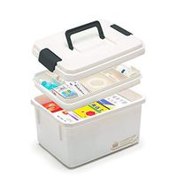 JD Home Medicine Box Storage Box Organizer with Compartments Family Emergency Kit Storage Case