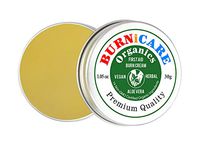 Burnicare Organics Burn Cream, First Aid, Vegan, 30 Grams Tin, Aloe Vera, 5 Herbs, Fast Pain Relief, Minor Wounds, Soothes Itching, Cuts, Scrapes, Bruises
