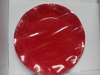 Ex.Tra. Disposable Scalloped Dinnerware Plates, Assorted Colors and Sizes (Medium, Dark Red)