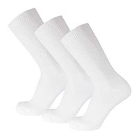 Big and Tall Diabetic Neuropathy Ringspun Cotton Crew Socks, King Size Mens Athletic Socks (13-16, Loose Top - Premium White) - 3 pairs