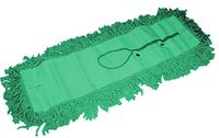 HUB City Industries 5x36VAL-G Green Varsity Deluxe Cotton Blend Dust Mop with Keyhole and Snaps Backing, 5" x 36"