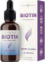 Biotin Drops 10,000mcg [Highest Potency] for Healthy Hair, Skin & Nails for Adults & Kids - with 5000mcg Option Liquid Tincture Bottle - Vegan, Sugar-Free, Organic Berry Flavor Hair Growth Supplement