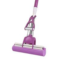 PVA Double Roller Mop - Sponge Mop With Super Absorbent Sponge Head Mop Microfiber Floor Telescopic Mop For Home Floor Kitchen Living Room Cleaning Tools (Color : Purple, Size : 96-126x29cm)