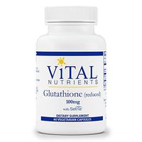 Vital Nutrients - Glutathione (Reduced) 100 mg - Antioxidant for the Liver - Promotes Liver Detox - 60 Vegetarian Capsules per Bottle