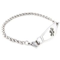 Adults Steel Medical Alert ID Bracelet - Custom Engraving Included - Choose Size & Color - Wheat