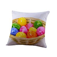 2017 Easter's Day Pillow Case,Elevin(TM)New Lovers Painting Square Cotton Cushion Cover Throw Waist Pillow Case Sofa Bedroom Home Decor Good Easter's Gift (M) (B)