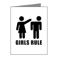 Note Cards (20 Pack) Black & White Symbols: Girls Rule