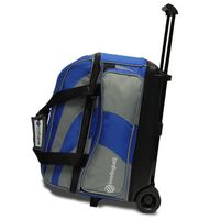 Pyramid Path Deluxe Double Roller with Oversized Accessory Pocket Bowling Bag (Blue/Grey)