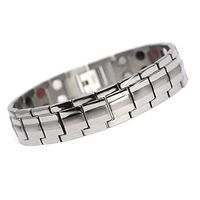 CMS MAGNETICS Novoa Men's Quad-Element Polished Titanium Magnetic Bracelet - 12,800 Gauss B246