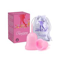 2 Piece Any time Reusable Menstrual Cups, Silicone Period Cups with Free Bags Feminine Protection Cups Tampon and Pad Alternative for Women with Heavy or Sensitive Flow (Pink)