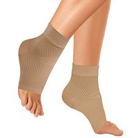 Patented Plantar Compression Sleeve for Plantar Fasciitis, Swelling and Foot/Arch Pain Relief (1 Pair, Natural, S/M)