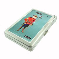 Perfection In Style Metal Cigarette Case with Built in Lighter Vintage Canada Design 006