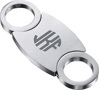 Personalized Visol Xenon Brushed Steel Finish Guillotine Cigar Cutter with Free Laser Engraving (Circle Monogram)